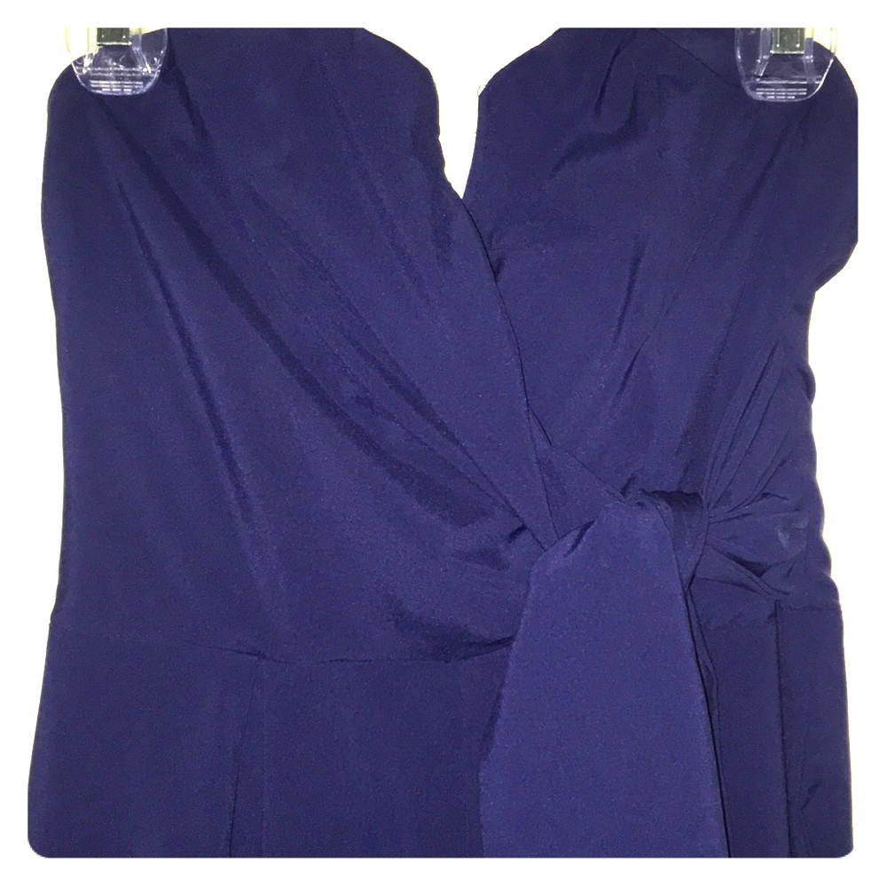 Navy strapless sweetheart top jumpsuit
